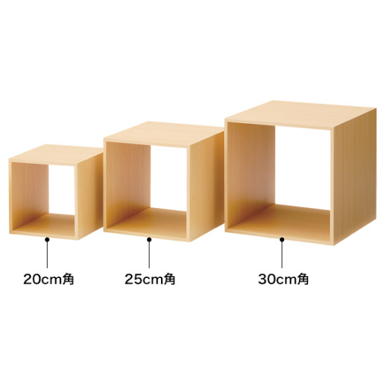 木製ディスプレイボックス 25cm角 ナチュラル