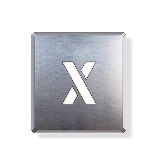 吹付け用アルファベットプレート 350×300 表示内容:X (349-38A)