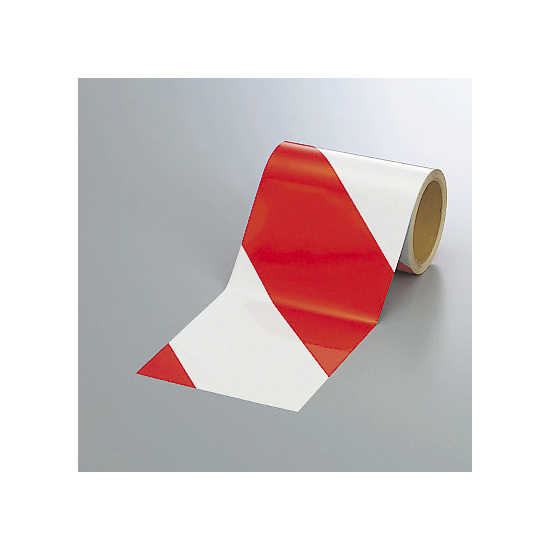 反射トラテープ (セパ付) 白/赤 150mm幅×10m巻 (374-13)