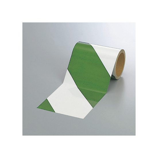 反射トラテープ (セパ付) 白/緑 150mm幅×10m巻 (374-16)