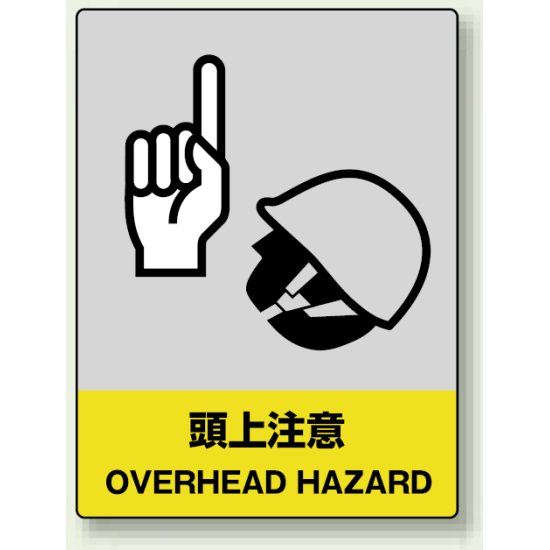 中災防統一安全標識 頭上注意 素材:ボード (800-34)
