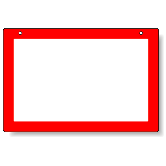 吊り下げ式表示板 フチ色 赤 アクリル 300×450×3 (807-32)