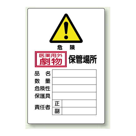 医薬用外劇物 保管場所 鉄板 (普通山) 450×300 (814-67A)