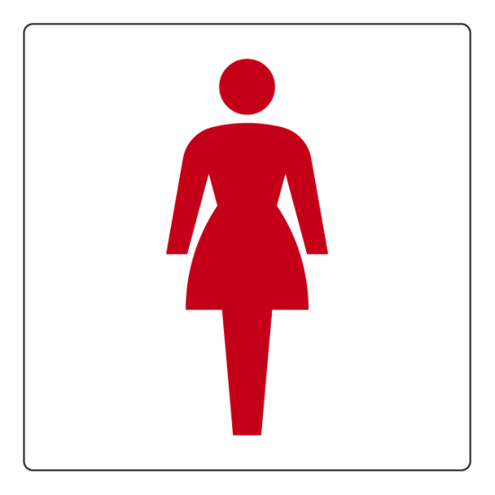 トイレ表示アクリル板 小100mm角 女子 (842-66A)