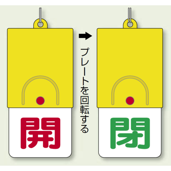 回転式両面表示板 開 (赤字) ・閉 (緑字) (857-32)