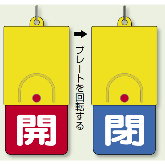 回転式両面表示板 開 (赤地) ・閉 (青地) (857-37)