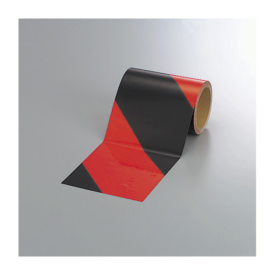 蛍光反射トラテープ (セパ付) 黒/オレンジ 150mm幅×10m巻 (864-65)