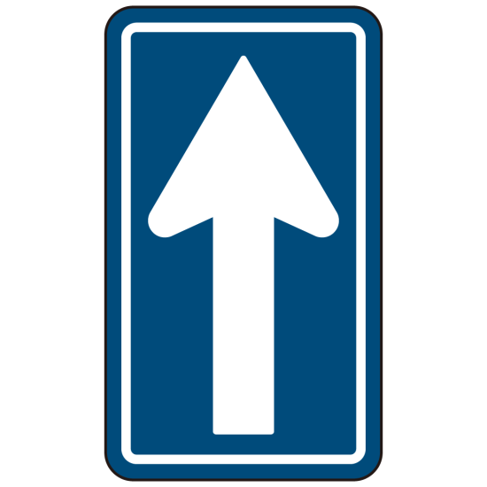 道路標識 (構内用) 一方通行 (縦型) アルミ 600×350 (894-20)