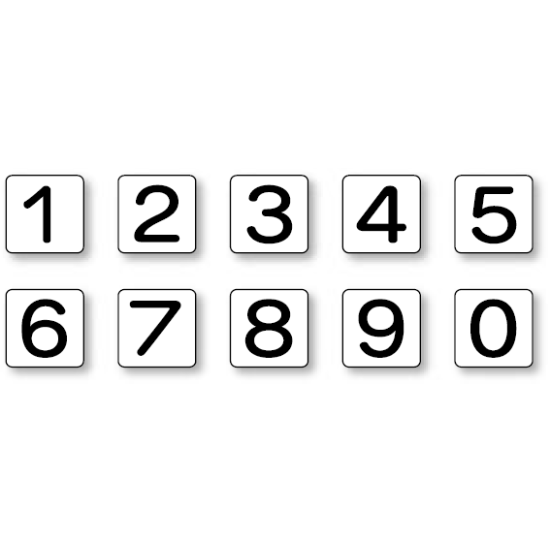 JIS安全表示ステッカー 数字表示 1～0 小 10枚1組 (AS-24-20S)