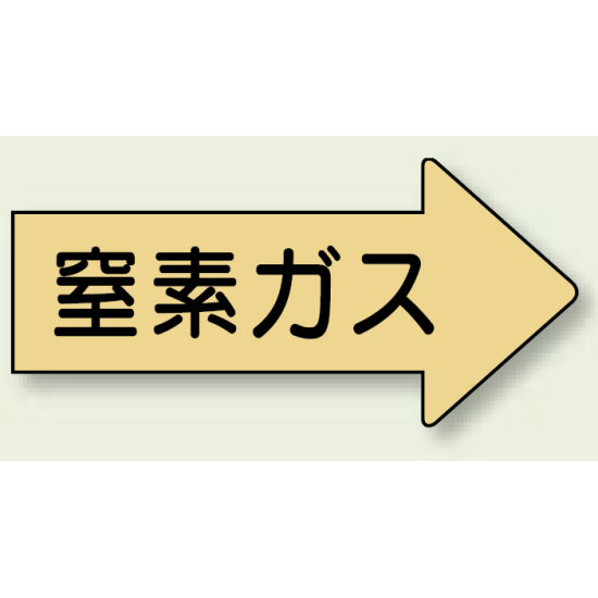 JIS配管識別方向ステッカー 右向き 窒素ガス 極小 10枚1組 (AS-43-3SS)