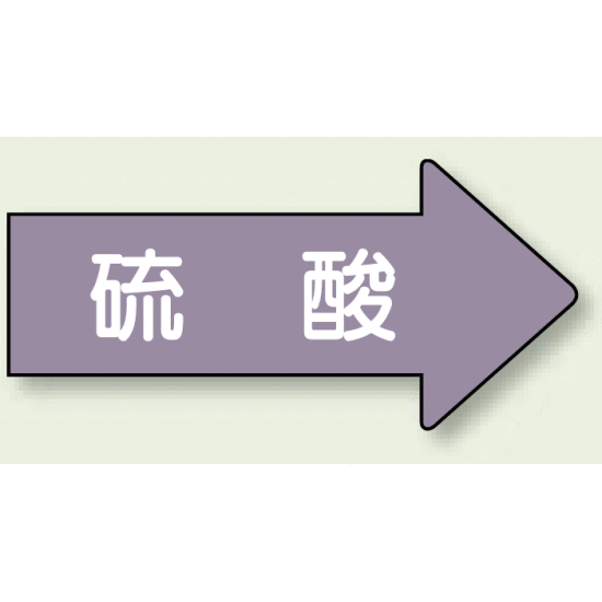 JIS配管識別方向ステッカー 右向き 硫酸 極小 10枚1組 (AS-44SS)