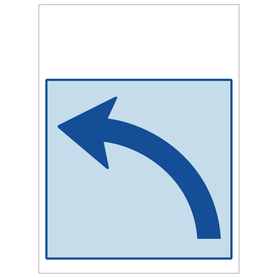 ワンタッチ取付標識 左カーブ矢印 (SMJ-29) ※名入れサービス実施中
