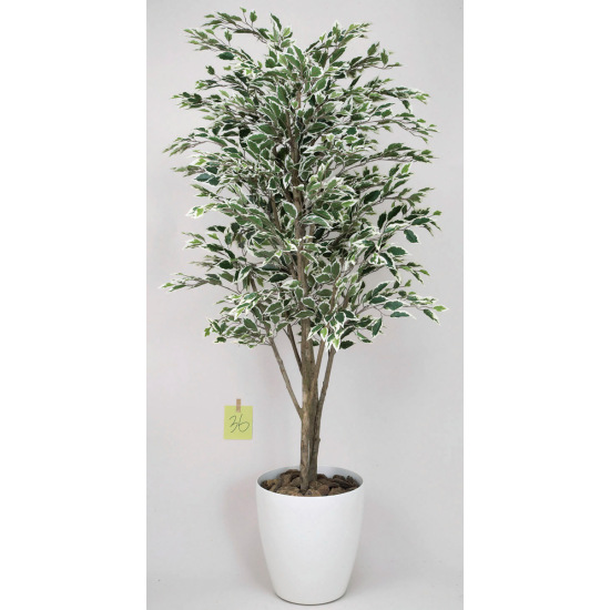 光触媒 人工観葉植物 ベンジャミンツリー斑入り 1.6 (高さ160cm 
