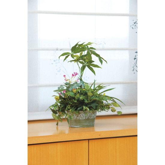 寄せ植えパキラ 人工観葉植物 高さ45cm 光触媒機能付 239b70 店舗用品通販のサインモール