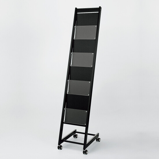パンフレットスタンド アルモード 2501 屋内用 A4×4段1列 ブラック