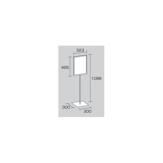 図面・・・標識450×300mm用屋内用スタンド 868-27