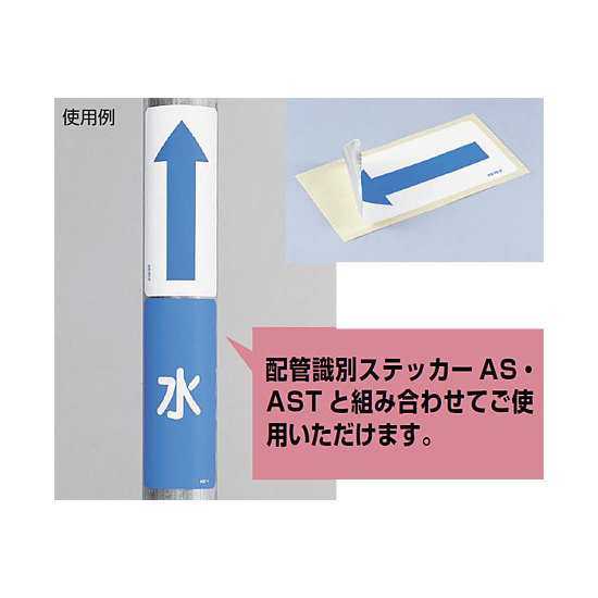 ■組み合わせ使用例／JIS配管識別方向ステッカー 角型