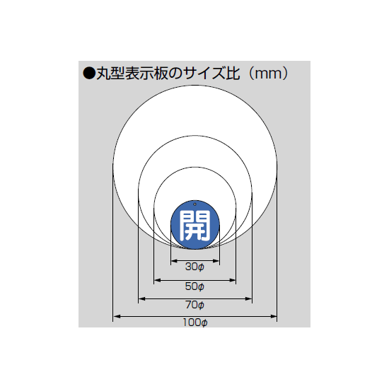 ■丸型表示板のサイズ比（mm）