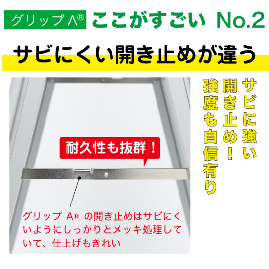 ■開き止めはサビに強い!