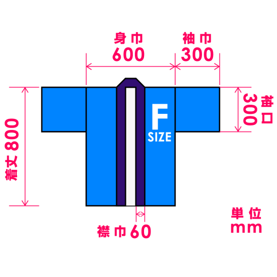 ■寸法図：F(フリー)サイズ