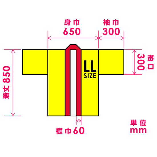 ■寸法図：LLサイズ