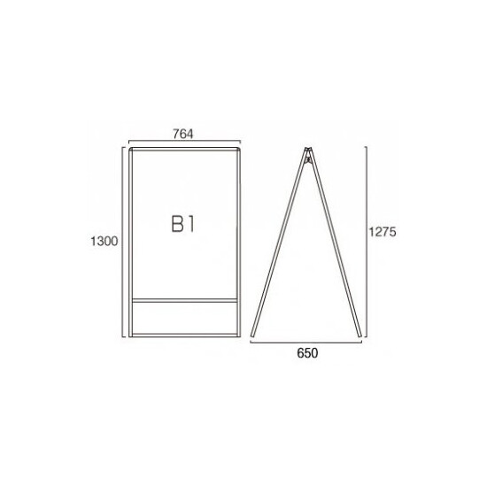 ■B1サイズ・両面の寸法図