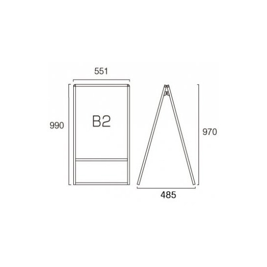 ■B2サイズ・両面の寸法図