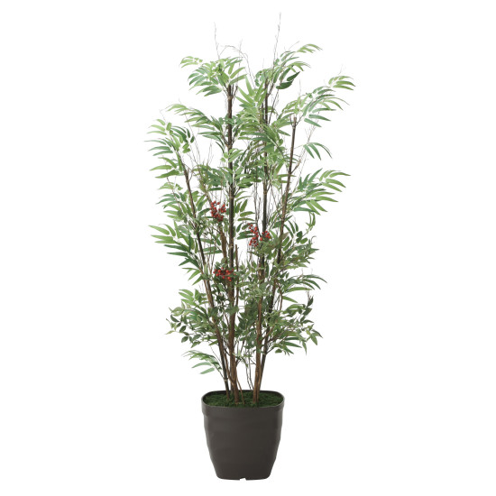 光触媒 人工観葉植物 造花 黒竹&南天1.6 (高さ160cm)