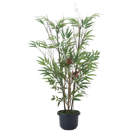 光触媒 人工観葉植物 造花 黒竹&南天1.0 (高さ100cm)