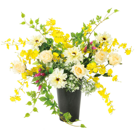 光触媒 人工観葉植物 造花 ツインソフトローズ (高さ52cm)