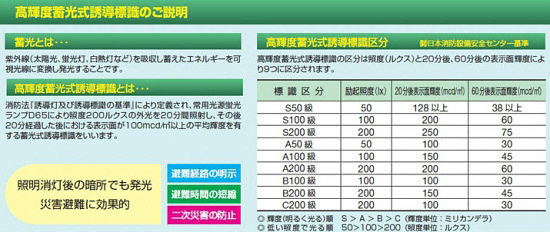 安全用品ストア: 高輝度蓄光通路誘導標識 (認定証票付) 非常口 150mm角