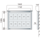 保護板(ガラス)なし 屋外用簡易・壁付型アルミ掲示板 SBD-1210W(幅1342mm) ダークブロンズつや消し (SBD-1210W(B))