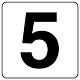 番号札ステッカー(中) 5枚入 5 (844-85)