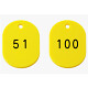 番号札60×40  50枚組 51~100 黄 (877-619)