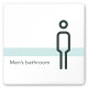 デザイナールームプレート　ライン 男子トイレ１ 白マットアクリル W150×H150 (AC-1515-HA-NH1-0103)