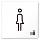 デザイナールームプレート 会社向け モノクロ1 女子トイレ1 白マットアクリル W150×H150 (AC-1515-OA-NH1-0105)