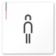  デザイナールームプレート 会社向け グレー×ピンク 男子トイレ２ 白マットアクリル W150×H150 (AC-1515-OA-NT1-0104)
