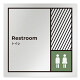 デザイナールームプレート　飲食店向け　ブロック トイレ1 アルミ板 W150×H150 (AL-1515-RB-NT2-0101)
