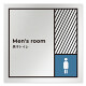 デザイナールームプレート　飲食店向け　ブロック 男子トイレ１ アルミ板 W150×H150 (AL-1515-RB-NT2-0103)