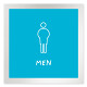 デザイナールームプレート　飲食店向け　シンプル 男子トイレ２ アルミ板 W150×H150 (AL-1515-RB-IM2-0104)