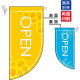 OPEN夏 (表面オレンジ　裏面ブルー) Rフラッグ ミニ(遮光・両面印刷) (4011)