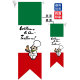 イタリア国旗ヨコ／コック柄 フラッグ(遮光・両面印刷) (61182)