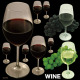 赤ワインと白ワイン 看板・ボード用イラストシール (W285×H285mm) 