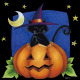 デコシール ハロウィン かぼちゃ サイズ:ミニ W100×H100 (62120)