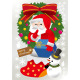 ウィンドウシール 両面印刷 クリスマス サンタクロース リース 雪だるま (6883)