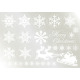 ウィンドウシール 両面印刷 クリスマス 雪の結晶 サンタシルエット (6890)
