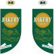 BEAKERY (緑地　上段にオレンジの丸) Rフラッグ ミニ(遮光・両面印刷) (69459)