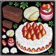 ケーキ各種 ボード用イラストシール (69639)
