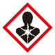化学物質関係標識 GHSラベル 健康有害性 5枚入り サイズ: (大) ◇一辺/150mm (037109)