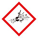 化学物質関係標識 GHSラベル 爆弾の爆発 5枚入り サイズ: (小) ◇一辺/40mm (037303)
